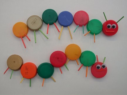 Hungry Caterpillars, made at Colour Coded workshop, Weston Park Museum, 2013